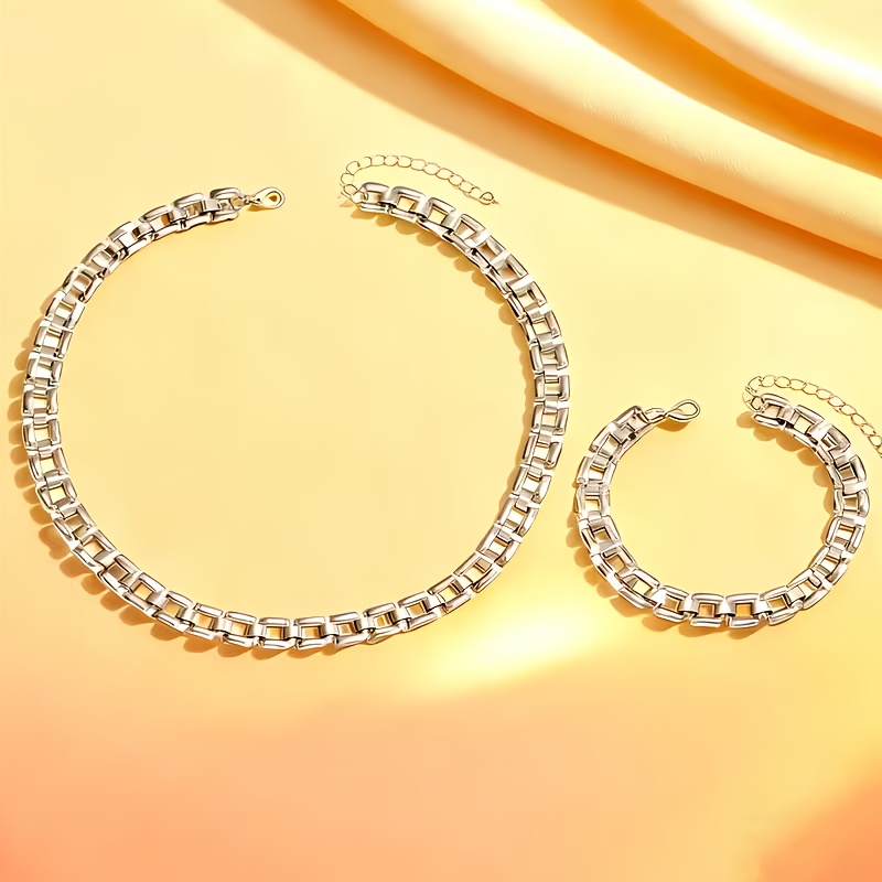 2pc Luxury Women's Leisure Party Bracelet & Necklace Set